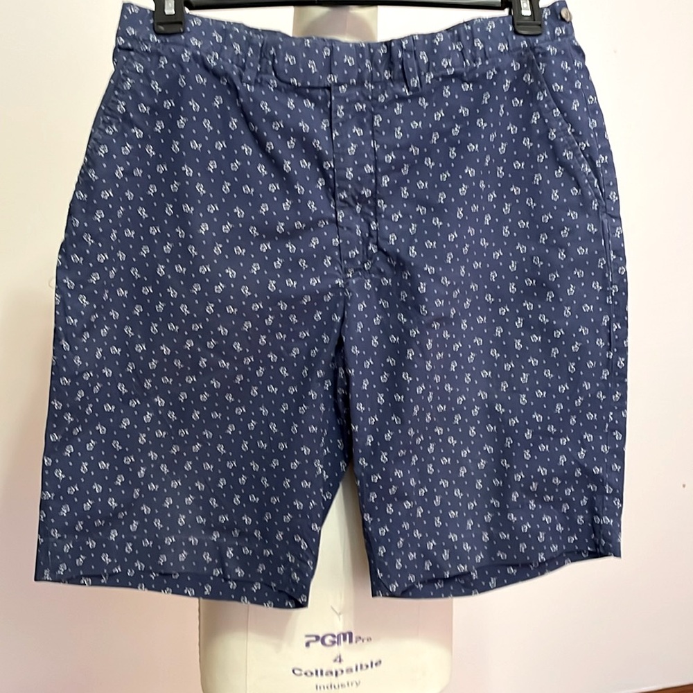 Women’s Blue With Flowers Shorts Polo By Ralph Lauren Sz 34